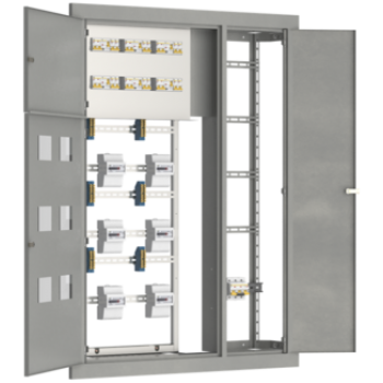 IEK Щит этажный ЩЭ-3201 УХЛ3 с отделением для слаботочных устройств 2 квартиры выключатель автоматический вводной 3Р 100А отходящие на каждую квартиру УЗО 2Р 1х50А 30мА выключатели автоматические 2Р 1х40А 1Р 2х16А 1х25А - NKU10-SHET-32010000-01